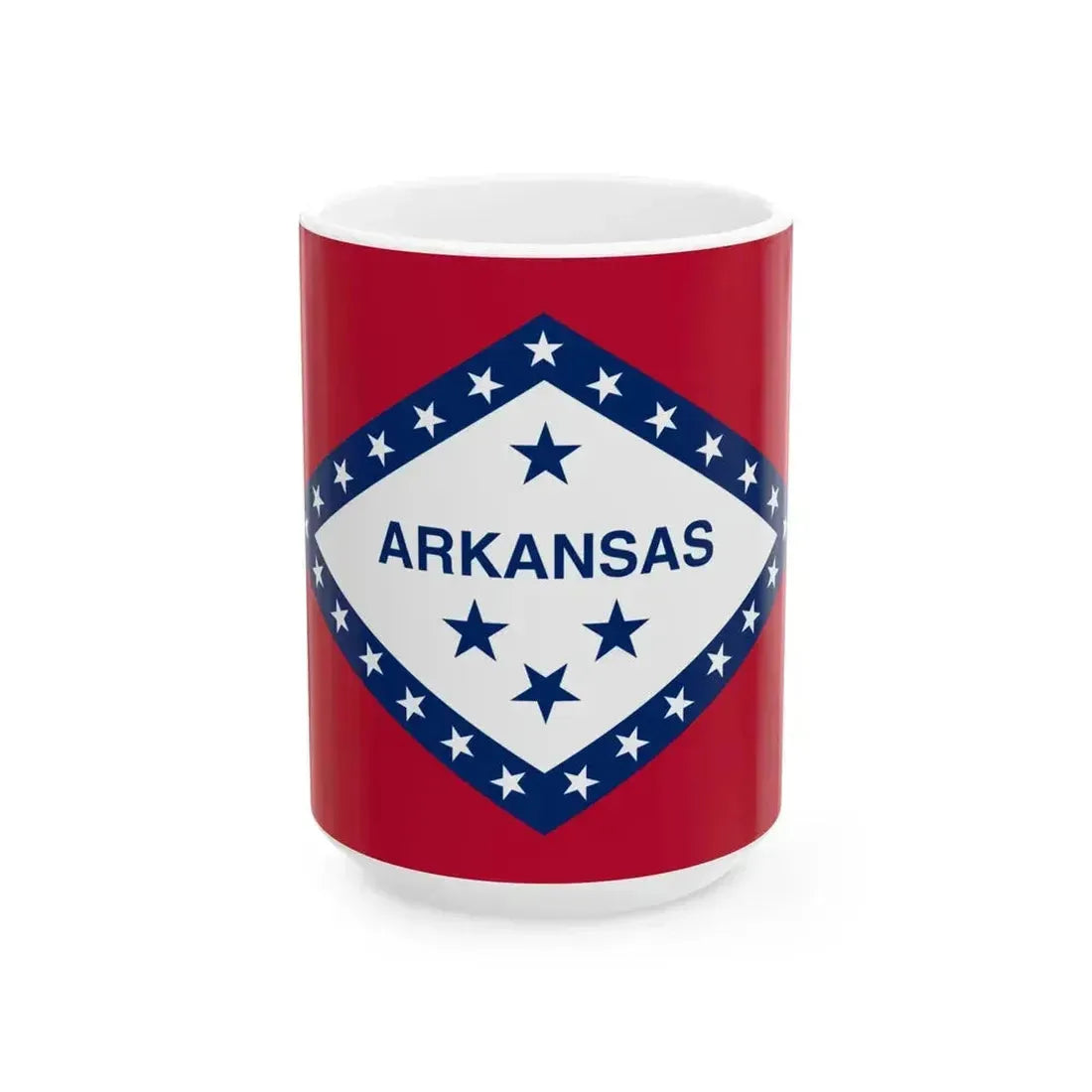 Flag of Arkansas 3-2 (United States) White Coffee Mug 15oz - Go Mug Yourself