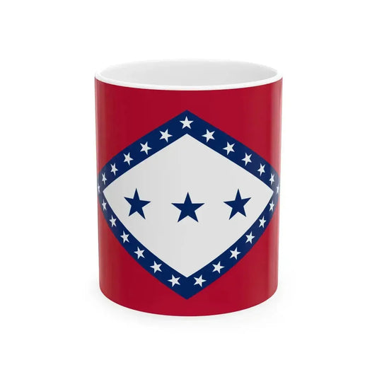 Flag of Arkansas Hocker (United States) White Coffee Mug 11oz - Go Mug Yourself
