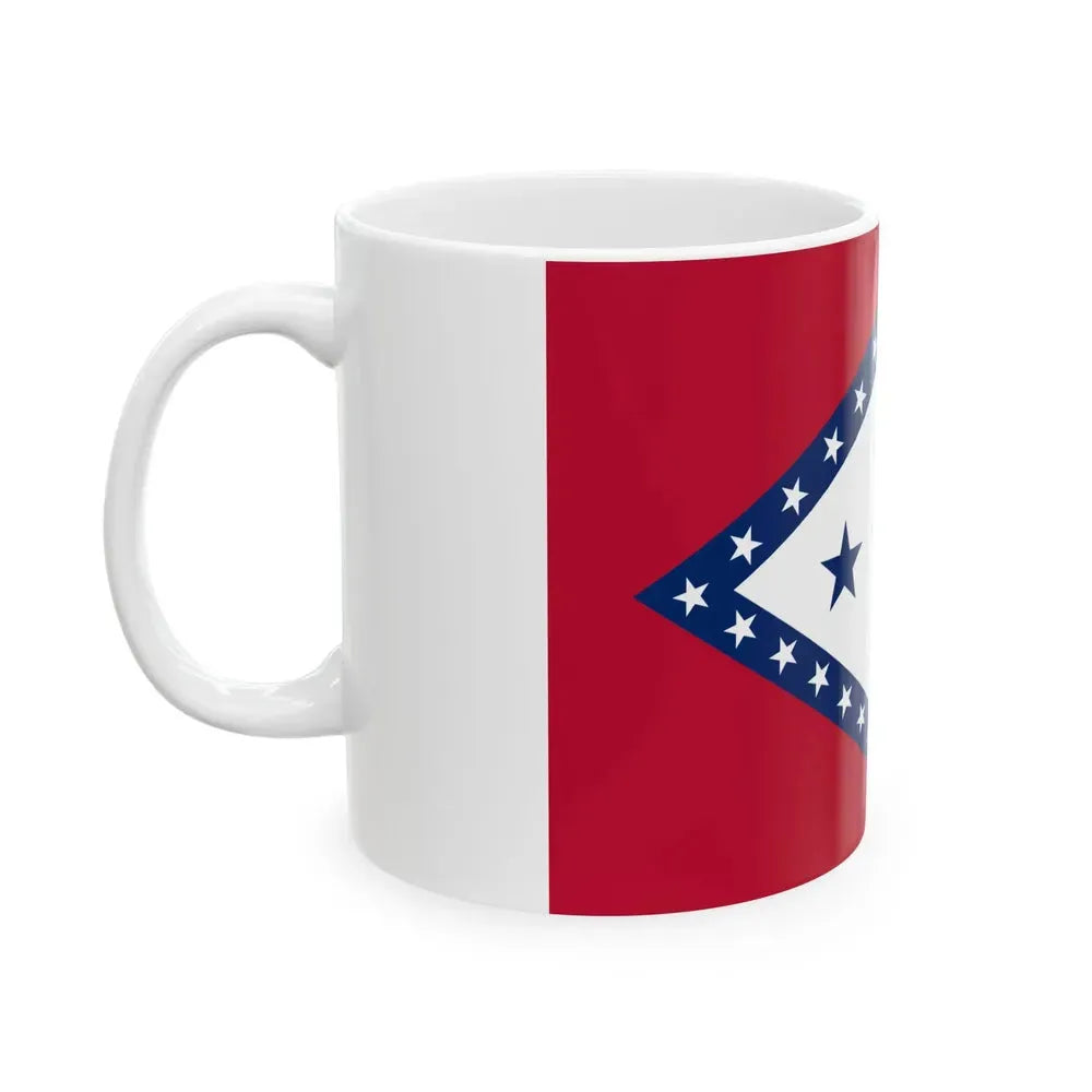 Flag of Arkansas Hocker (United States) White Coffee Mug - Go Mug Yourself