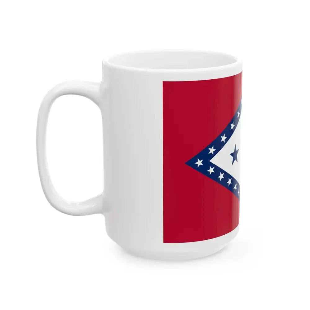Flag of Arkansas Hocker (United States) White Coffee Mug - Go Mug Yourself