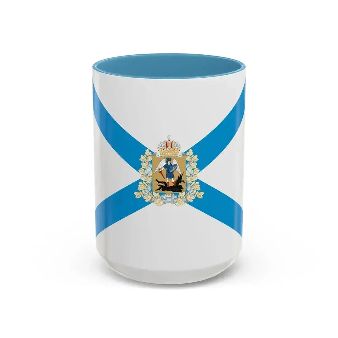 Flag of Arkhangelsk Oblast Russia - Accent Coffee Mug 15oz Light Blue - Go Mug Yourself