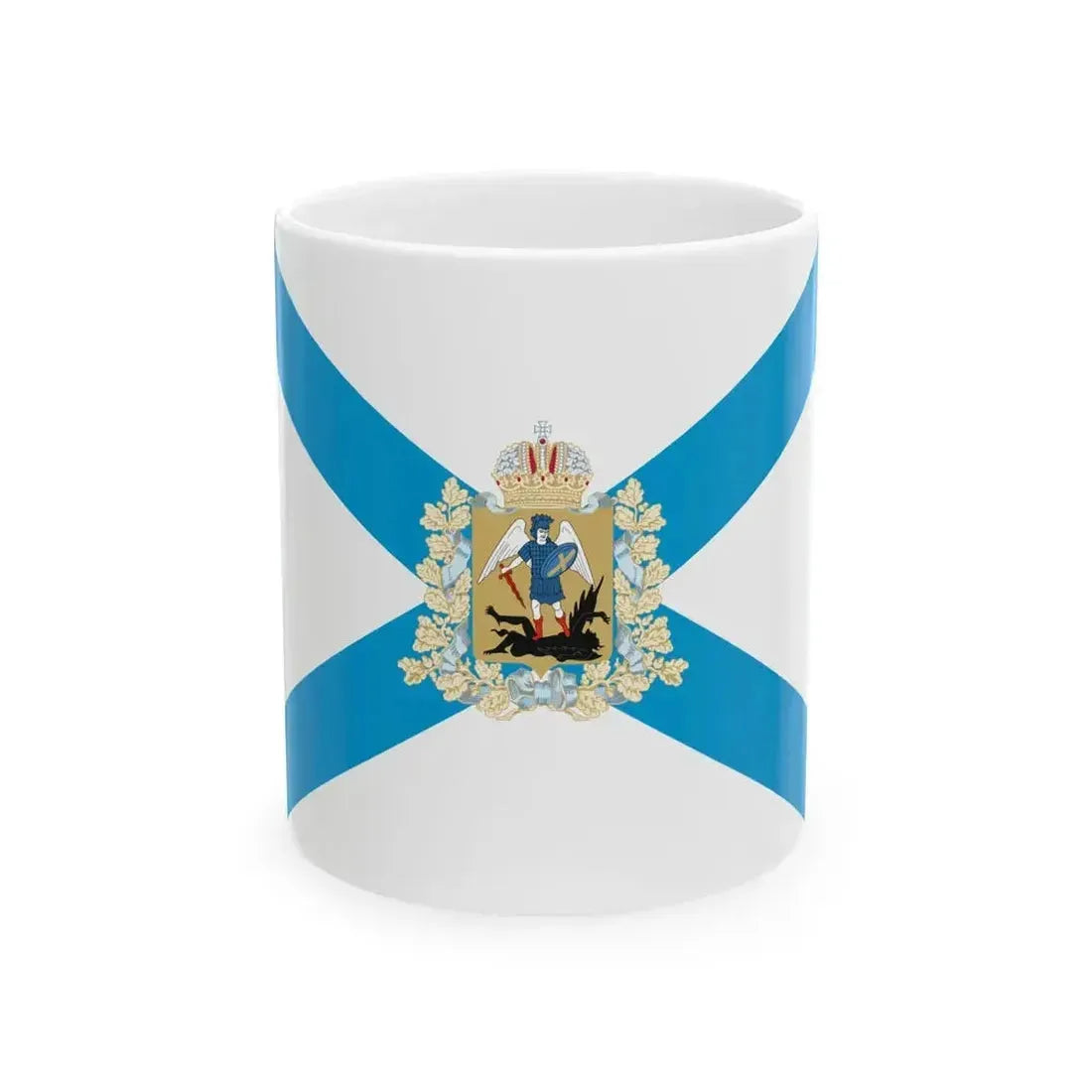 Flag of Arkhangelsk Oblast (Russia) White Coffee Mug 11oz - Go Mug Yourself