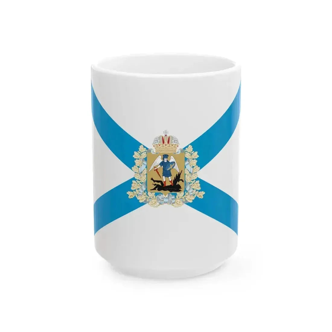Flag of Arkhangelsk Oblast (Russia) White Coffee Mug 15oz - Go Mug Yourself