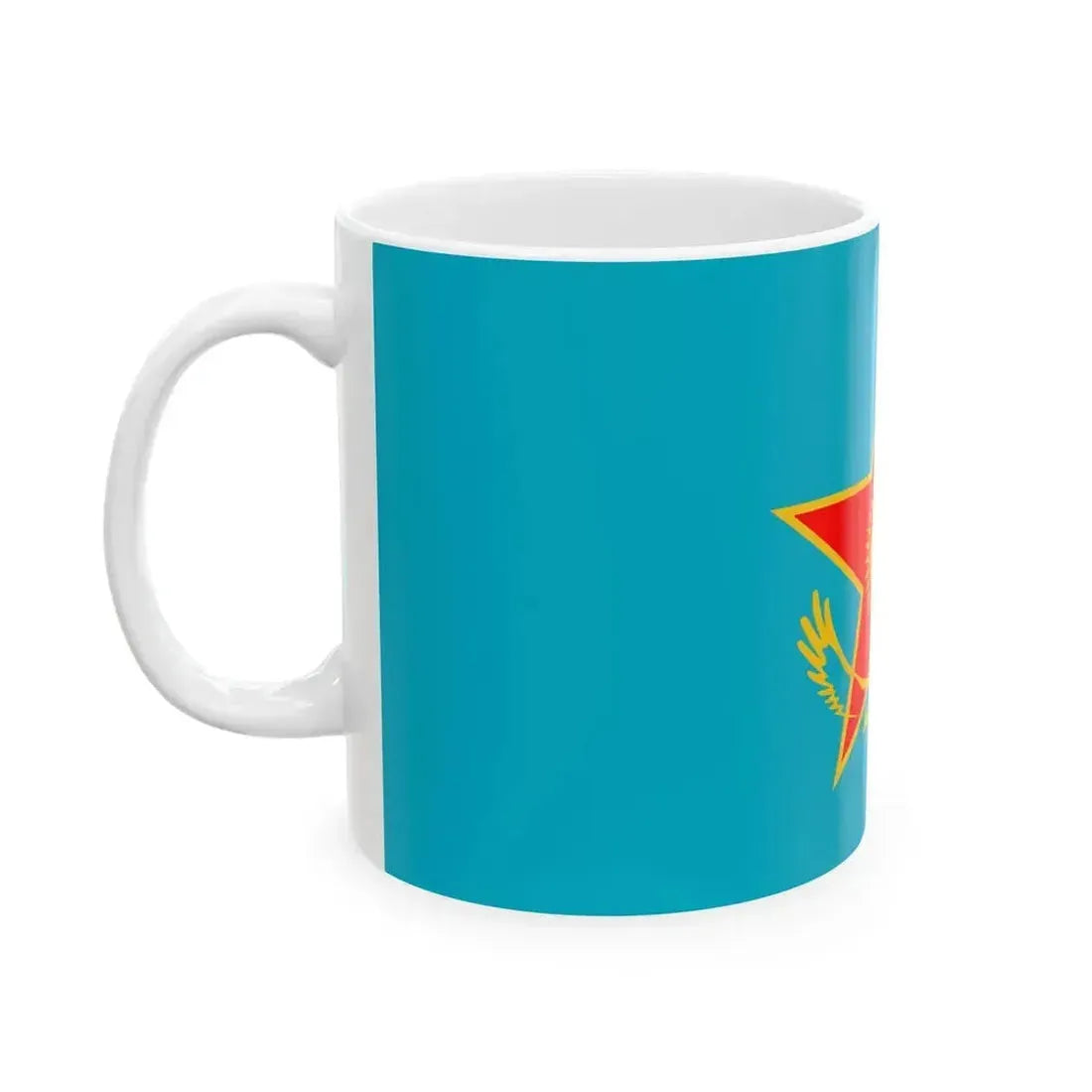 Flag of Armed Forces of the Republic of Kazakhstan (Kazakhstan) White Coffee Mug - Go Mug Yourself