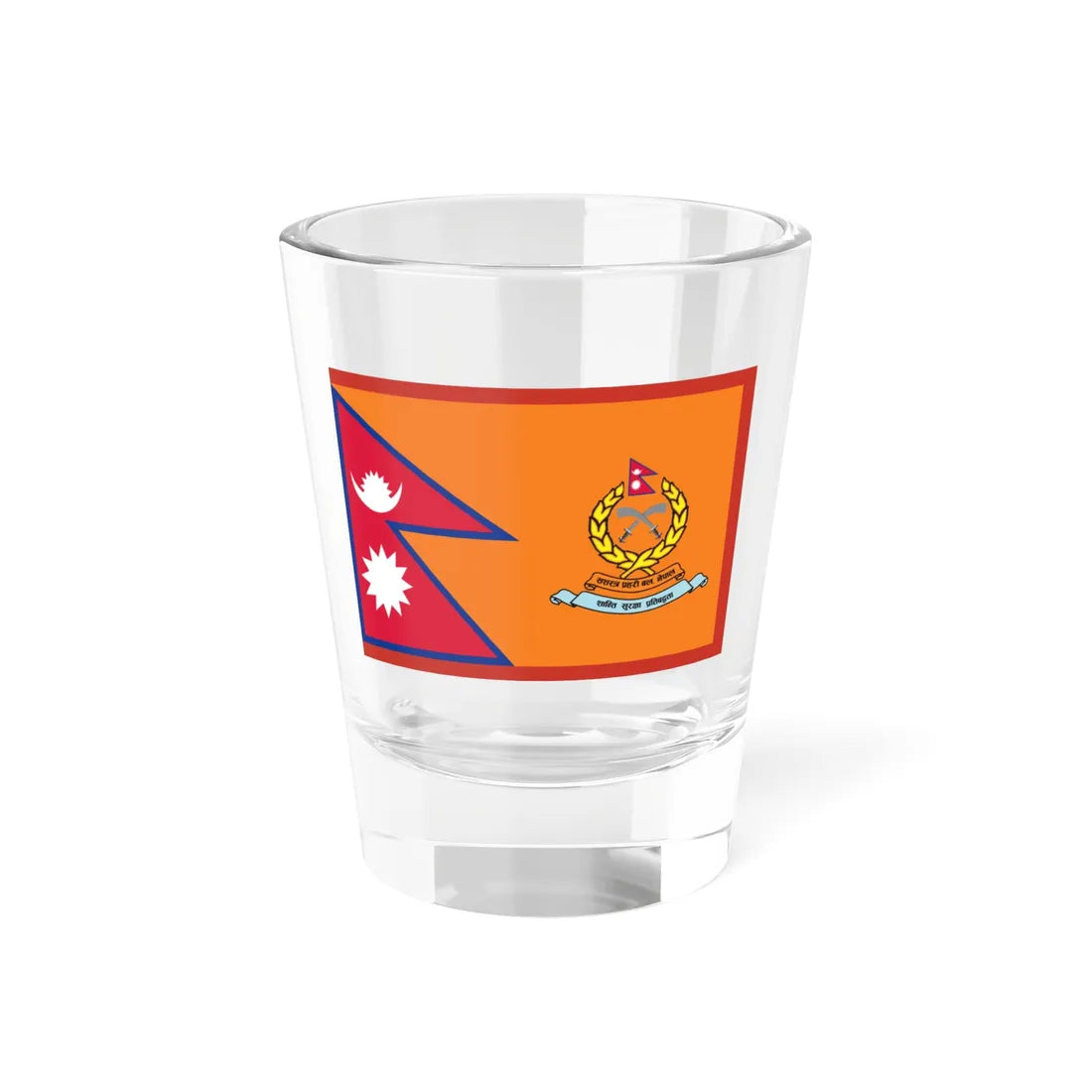 Flag of Armed Police Force Nepal ceremonial (Nepal) Shot Glass 1.5oz 1.5oz - Go Mug Yourself