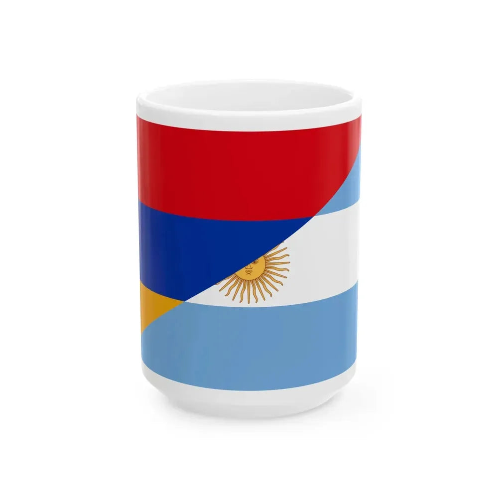 Flag of Armenia and Argentina (Armenia) White Coffee Mug 15oz - Go Mug Yourself