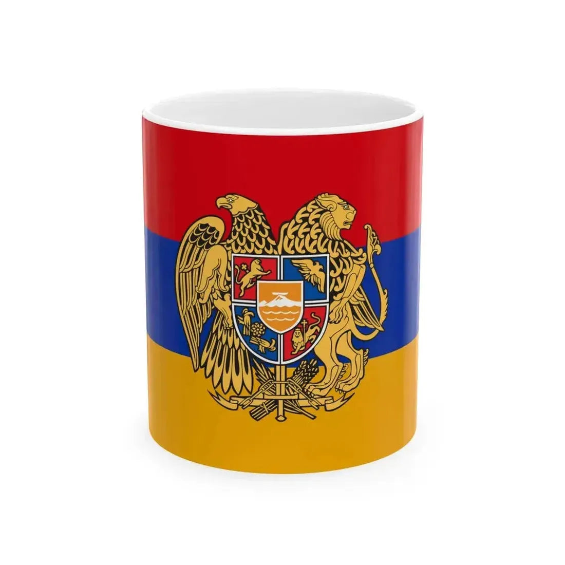 Flag of Armenia - Coat of Arms (Armenia) White Coffee Mug 11oz - Go Mug Yourself
