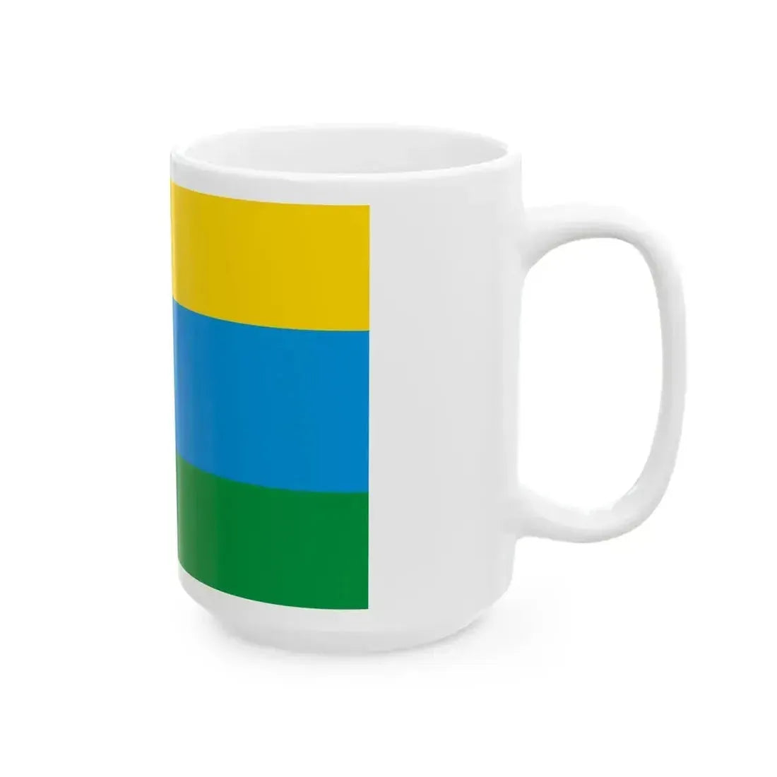 Flag of Aromashevsky rayon Tyumen oblast 2003 (Russia) White Coffee Mug - Go Mug Yourself