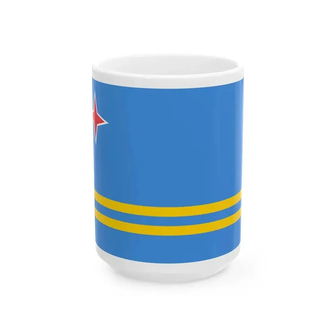 Flag of Aruba (Netherlands) White Coffee Mug 15oz - Go Mug Yourself