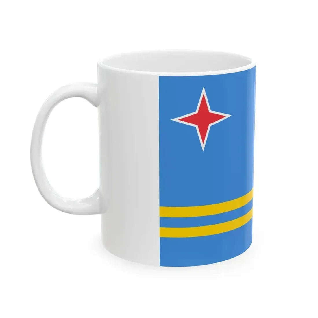 Flag of Aruba (Netherlands) White Coffee Mug - Go Mug Yourself