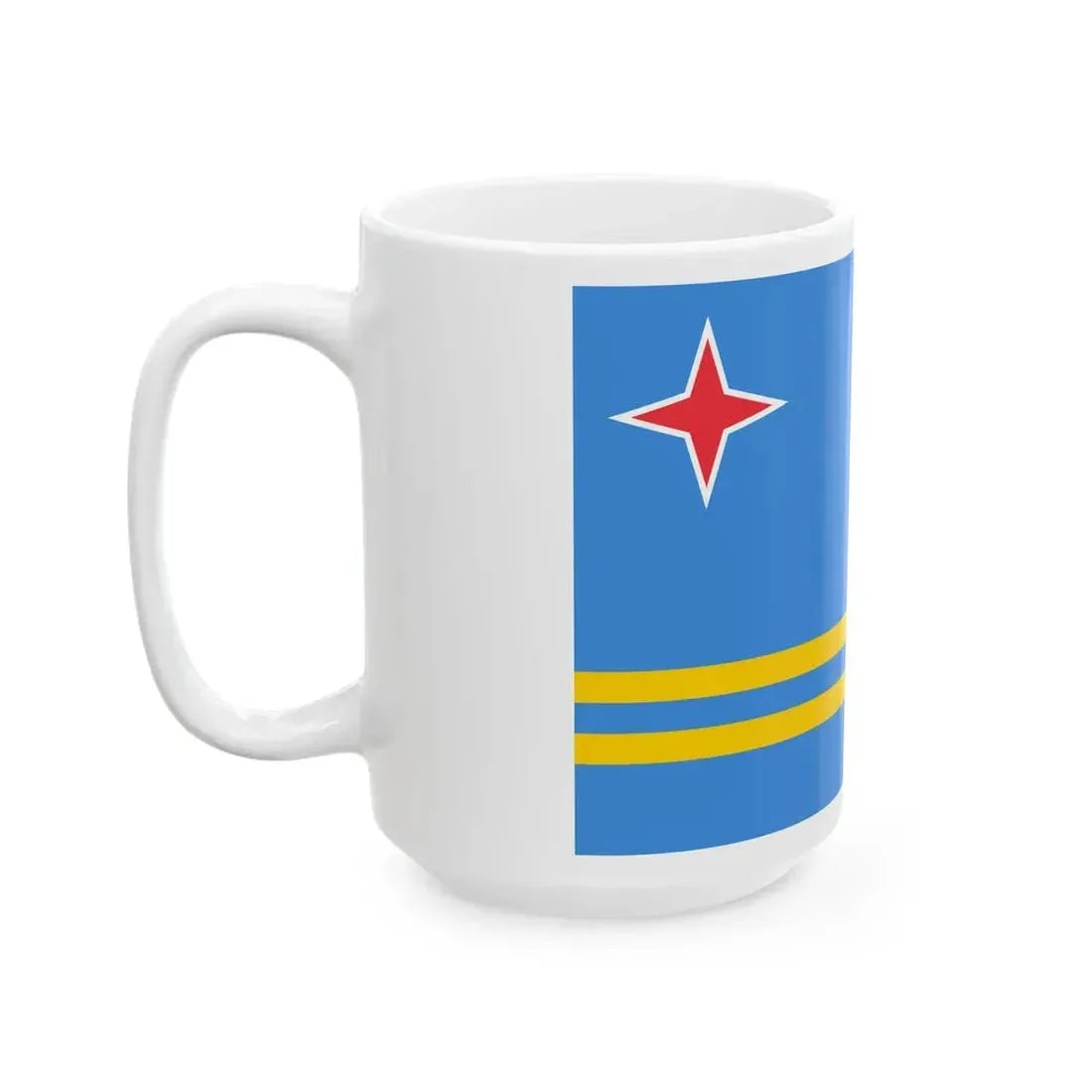 Flag of Aruba (Netherlands) White Coffee Mug - Go Mug Yourself