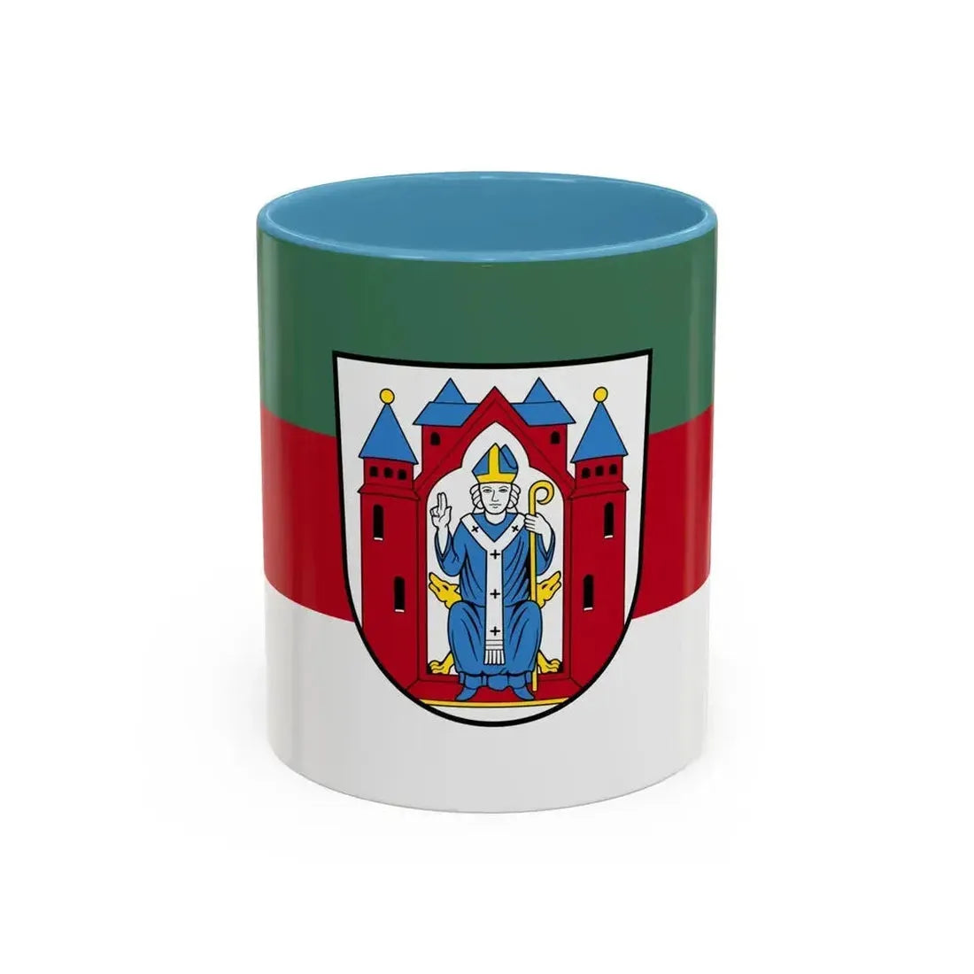 Flag of Aschaffenburg 2 Germany - Accent Coffee Mug 11oz Light Blue - Go Mug Yourself