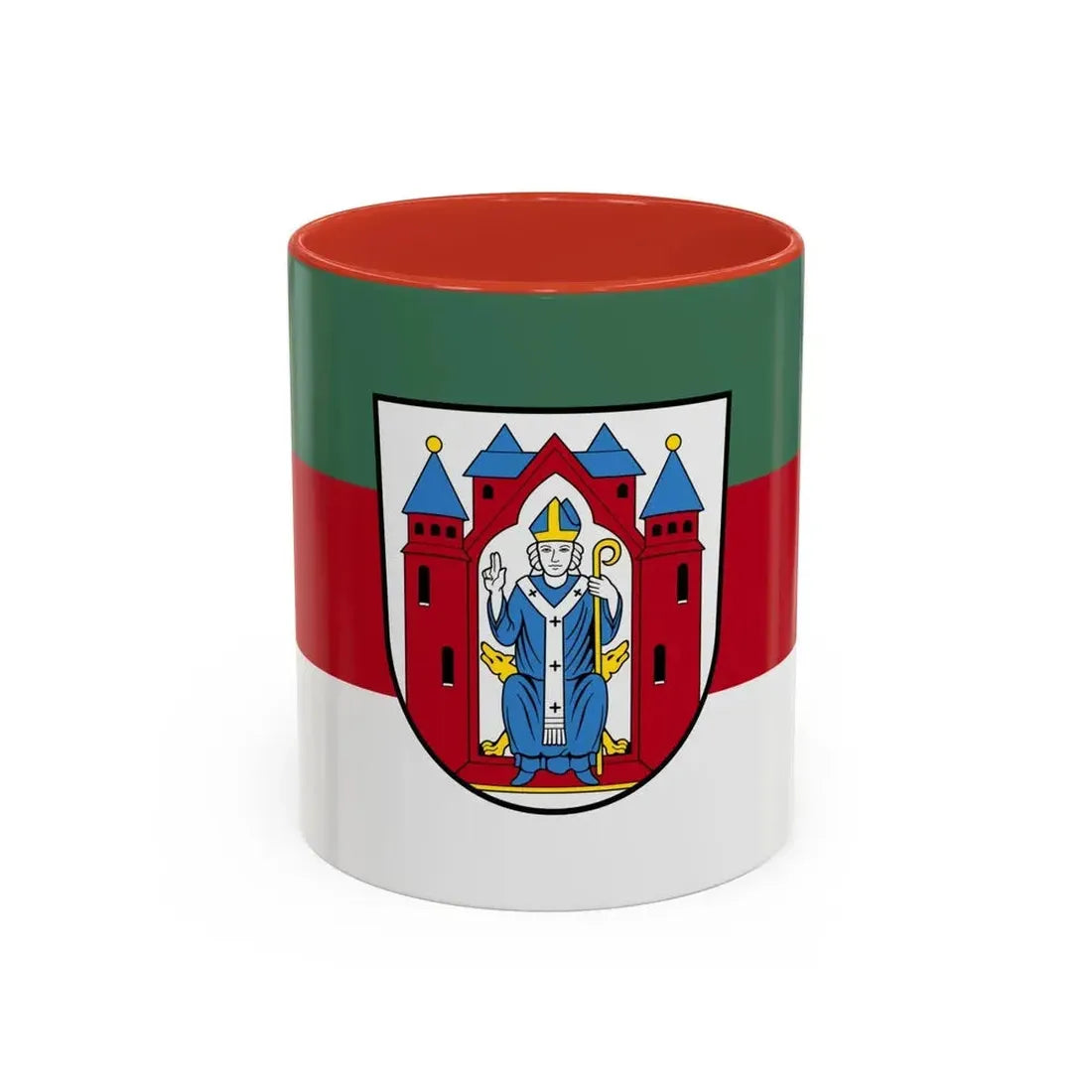 Flag of Aschaffenburg 2 Germany - Accent Coffee Mug 11oz Red - Go Mug Yourself