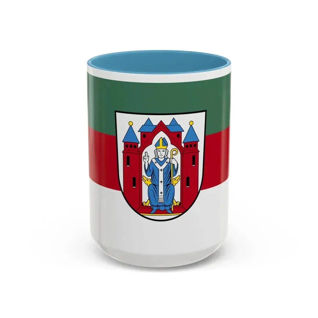 Flag of Aschaffenburg 2 Germany - Accent Coffee Mug 15oz Light Blue - Go Mug Yourself