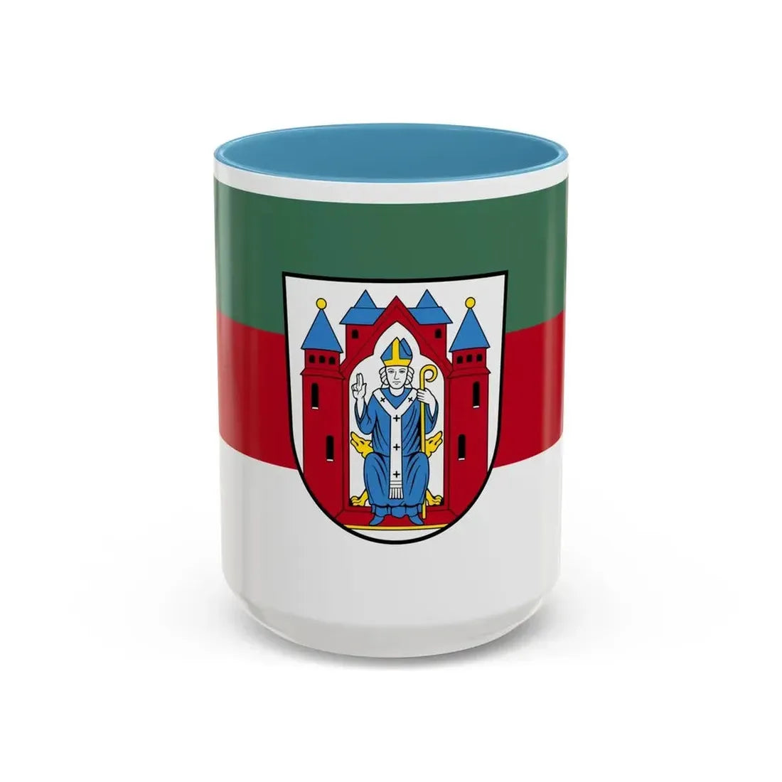 Flag of Aschaffenburg 2 Germany - Accent Coffee Mug 15oz Light Blue - Go Mug Yourself