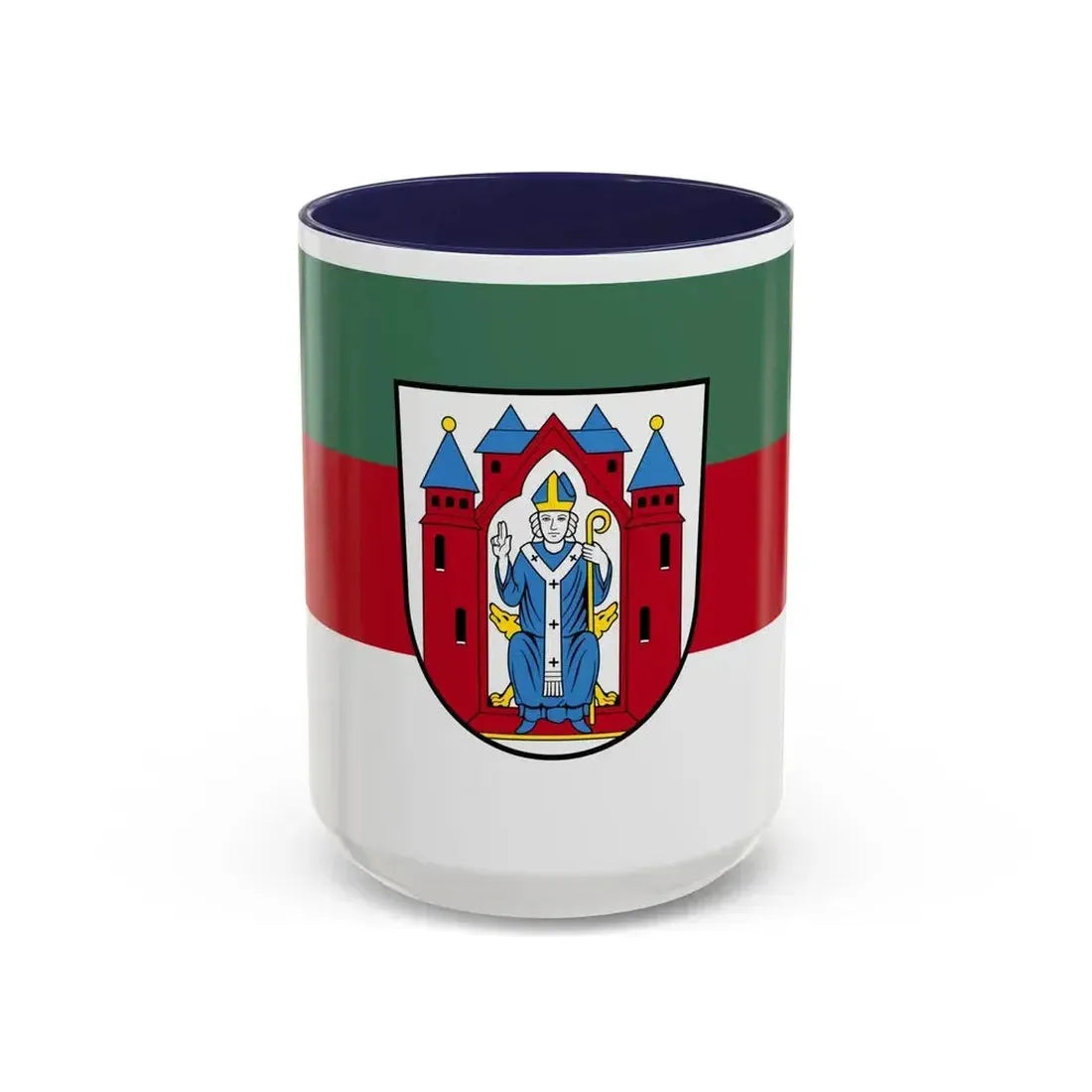 Flag of Aschaffenburg 2 Germany - Accent Coffee Mug 15oz Navy - Go Mug Yourself