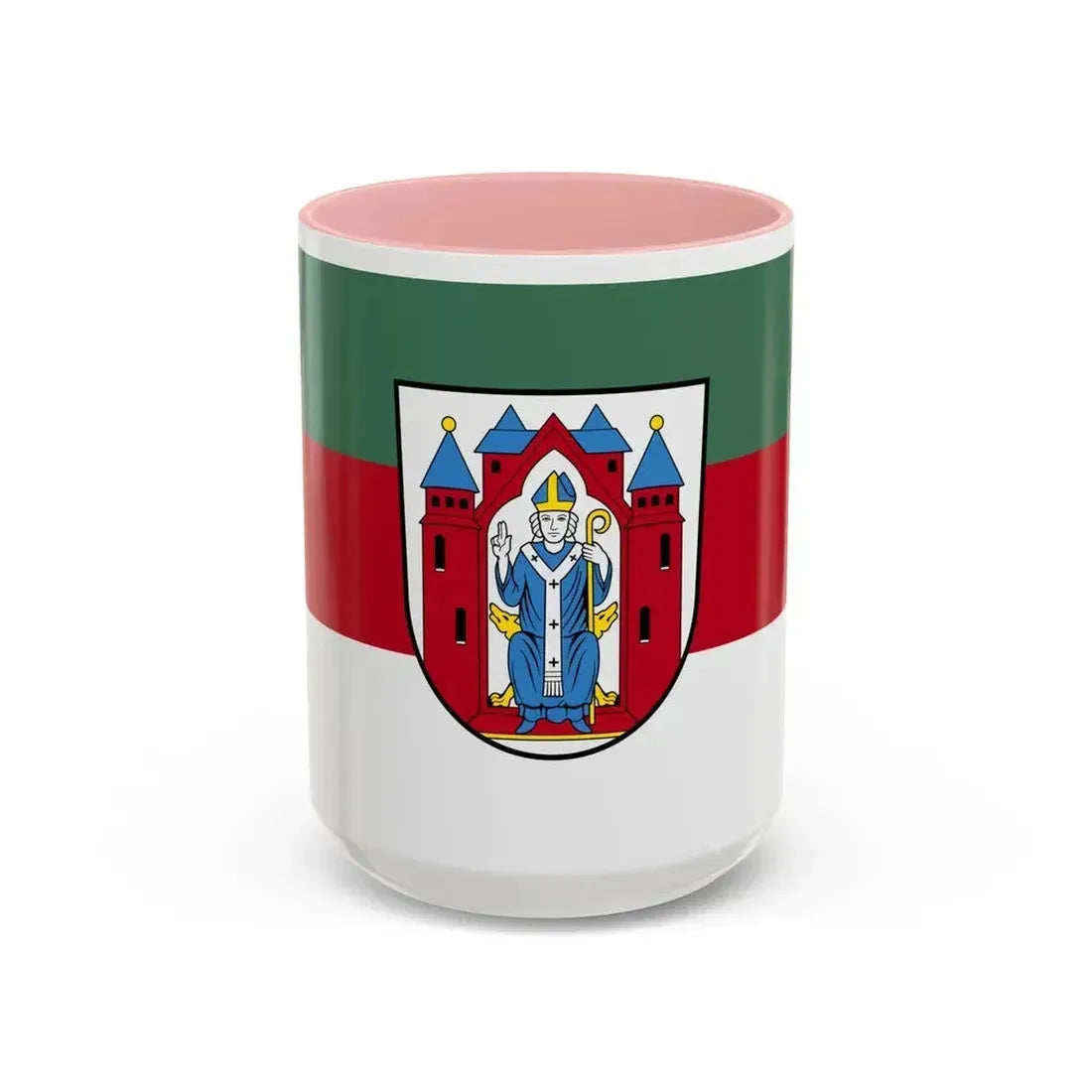 Flag of Aschaffenburg 2 Germany - Accent Coffee Mug 15oz Pink - Go Mug Yourself
