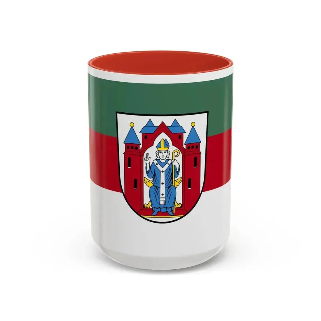 Flag of Aschaffenburg 2 Germany - Accent Coffee Mug 15oz Red - Go Mug Yourself