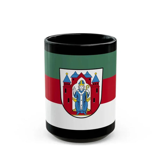 Flag of Aschaffenburg 2 Germany - Black Coffee Mug 15oz - Go Mug Yourself