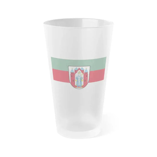Flag of Aschaffenburg 2 Germany - Frosted Pint Glass 16oz 16oz Frosted - Go Mug Yourself