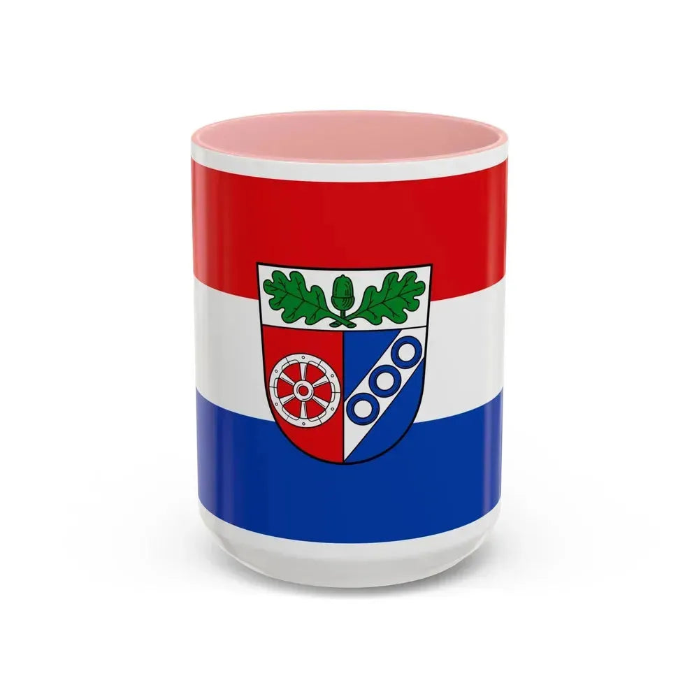 Flag of Aschaffenburg Germany - Accent Coffee Mug 15oz Pink - Go Mug Yourself