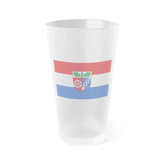 Flag of Aschaffenburg Germany - Frosted Pint Glass 16oz 16oz Frosted - Go Mug Yourself