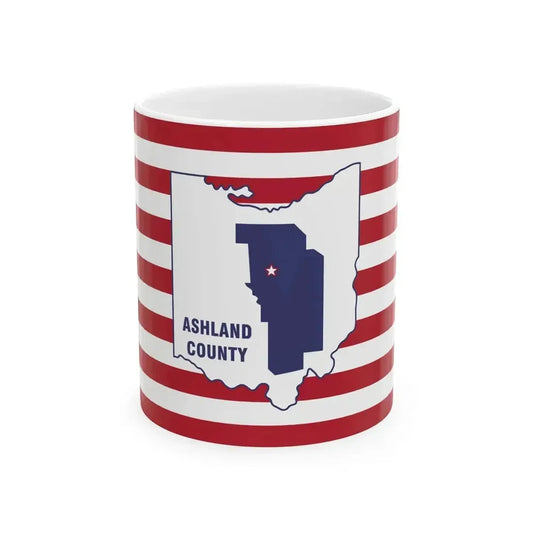 Flag of Ashland County Ohio (United States) White Coffee Mug 11oz - Go Mug Yourself