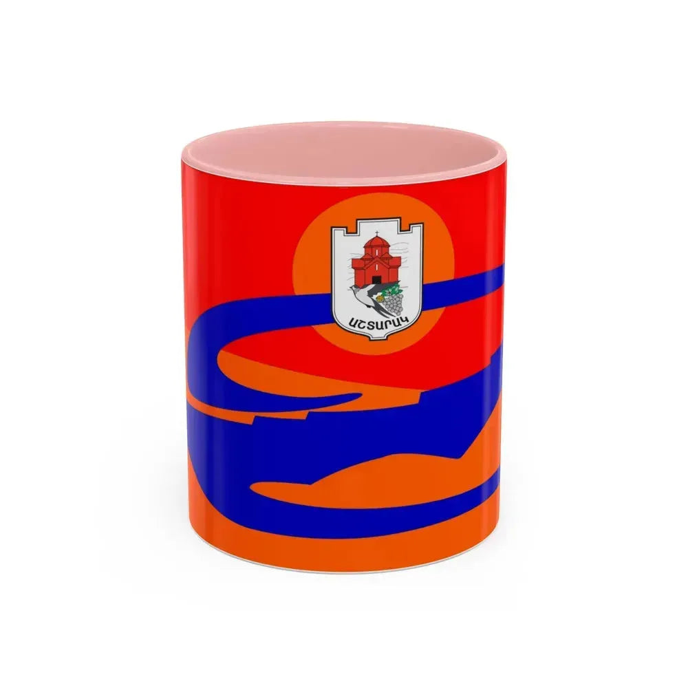 Flag of Ashtarak Armenia - Accent Coffee Mug 11oz Pink - Go Mug Yourself