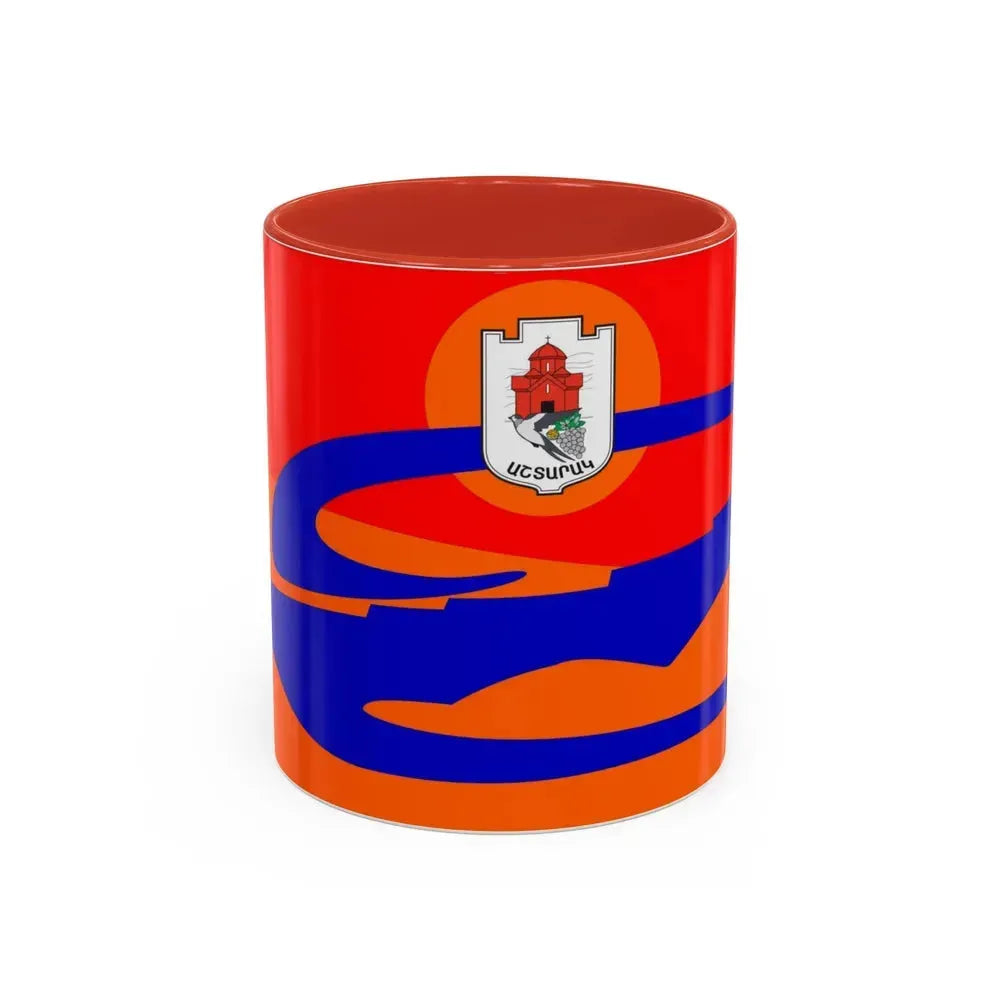 Flag of Ashtarak Armenia - Accent Coffee Mug 11oz Red - Go Mug Yourself