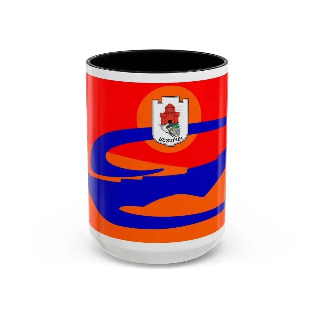 Flag of Ashtarak Armenia - Accent Coffee Mug 15oz Black - Go Mug Yourself