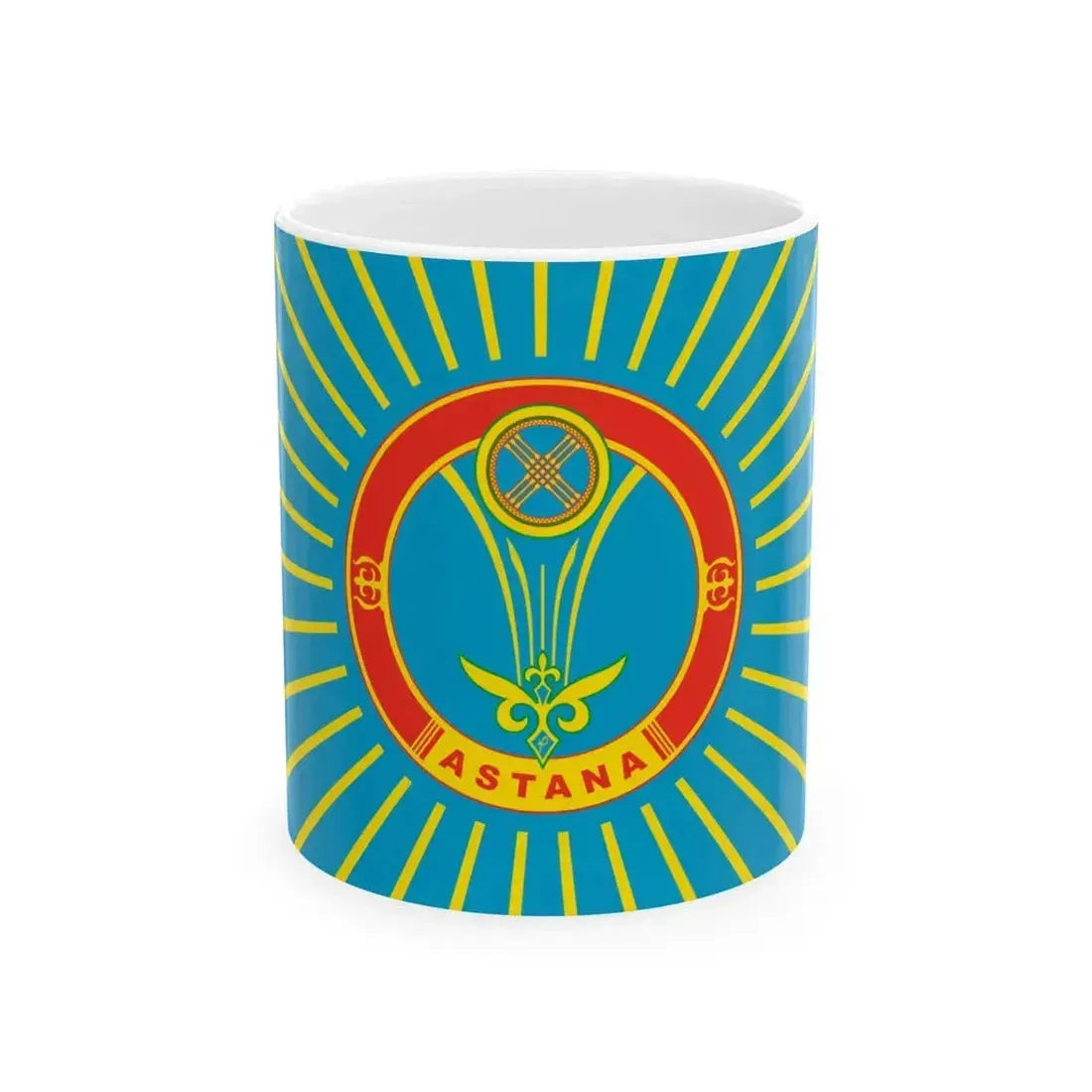 Flag of Astana Kazakhstan latin (Kazakhstan) White Coffee Mug 11oz - Go Mug Yourself