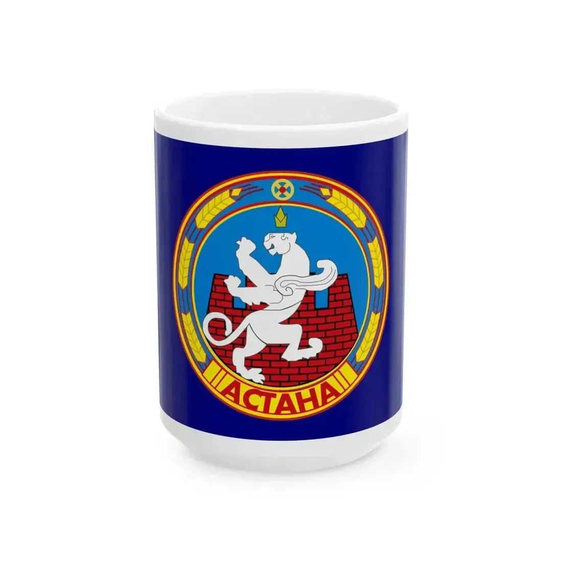 Flag of Astana (Kazakhstan) White Coffee Mug 15oz - Go Mug Yourself
