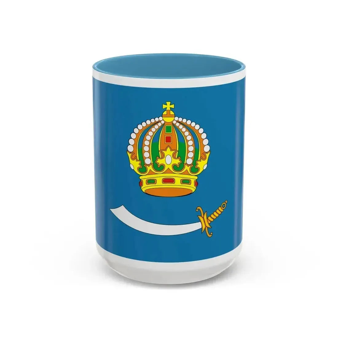 Flag of Astrakhan Oblast Russia - Accent Coffee Mug 15oz Light Blue - Go Mug Yourself