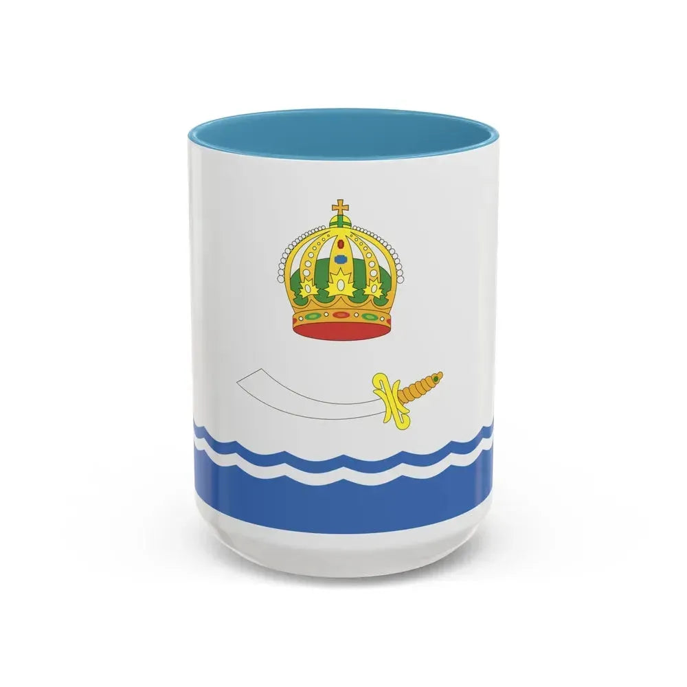 Flag of Astrakhan Russia - Accent Coffee Mug 15oz Light Blue - Go Mug Yourself