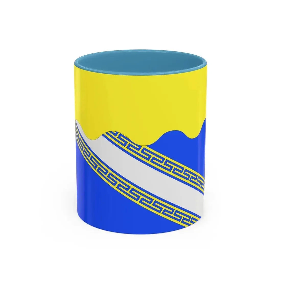 Flag of Aube France 2 - Accent Coffee Mug 11oz Light Blue - Go Mug Yourself
