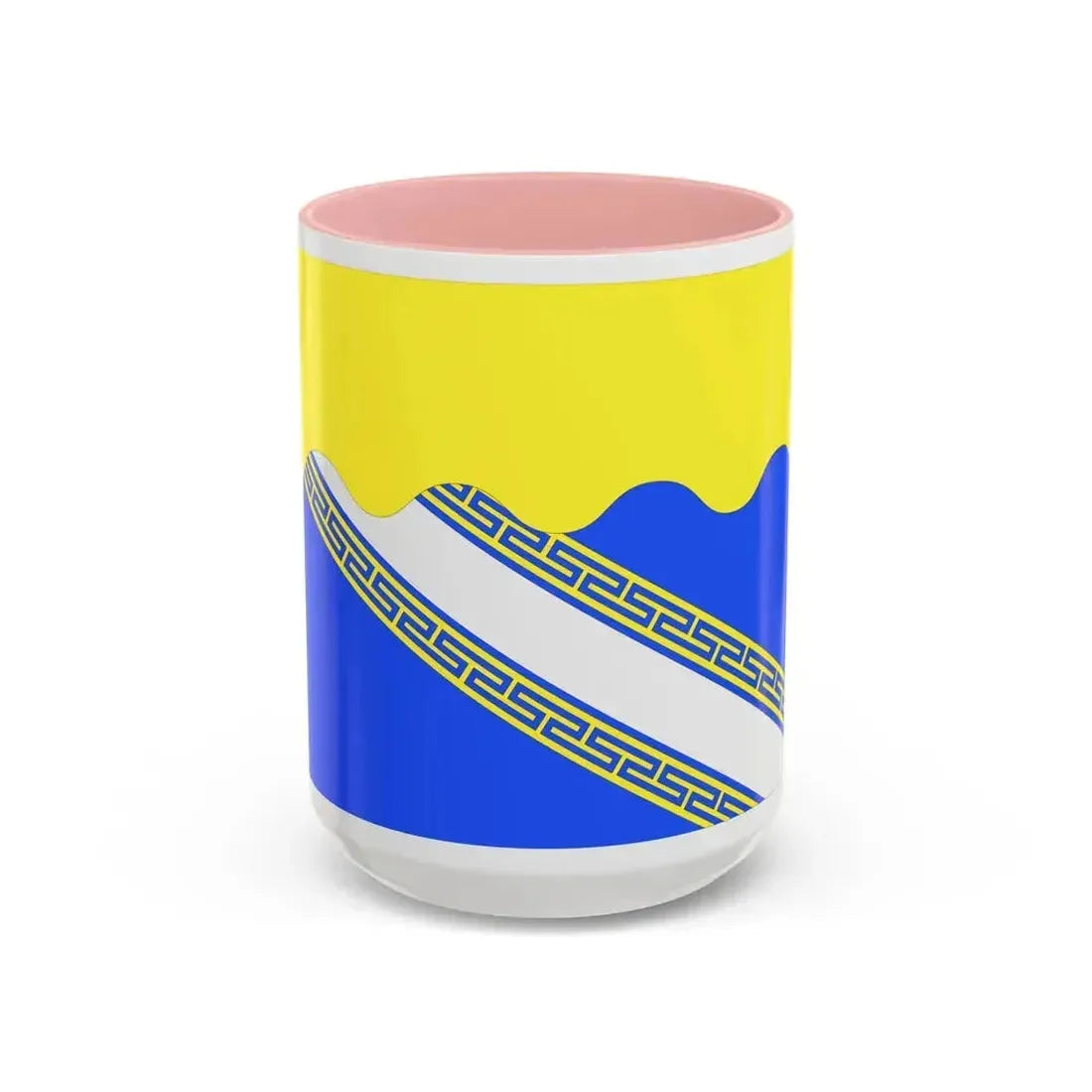 Flag of Aube France 2 - Accent Coffee Mug 15oz Pink - Go Mug Yourself