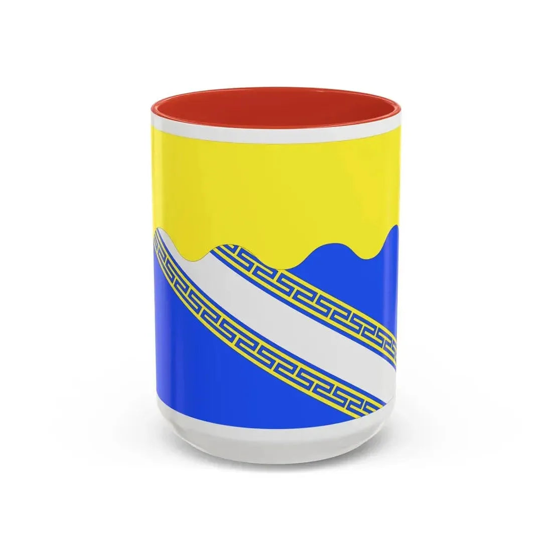 Flag of Aube France 2 - Accent Coffee Mug 15oz Red - Go Mug Yourself