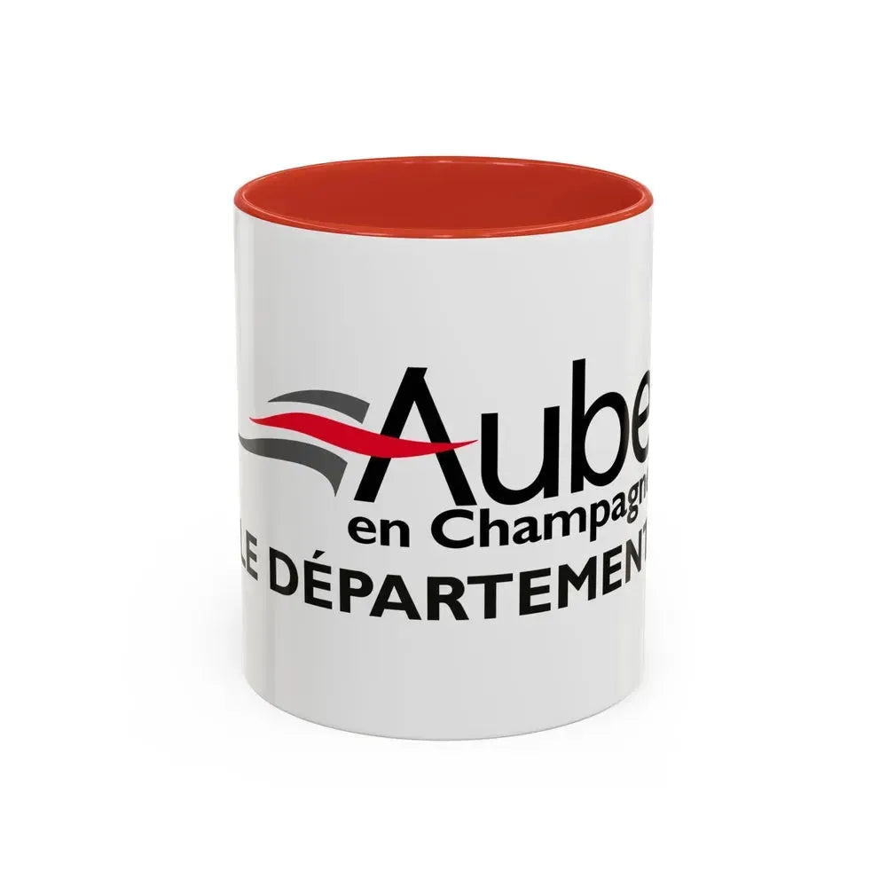 Flag of Aube France - Accent Coffee Mug 11oz Red - Go Mug Yourself