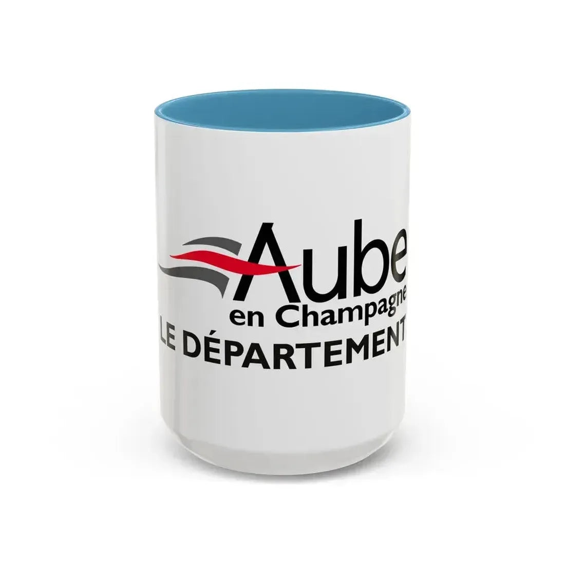 Flag of Aube France - Accent Coffee Mug 15oz Light Blue - Go Mug Yourself