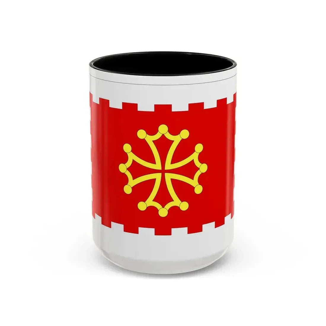 Flag of Aude France 2 - Accent Coffee Mug 15oz Black - Go Mug Yourself