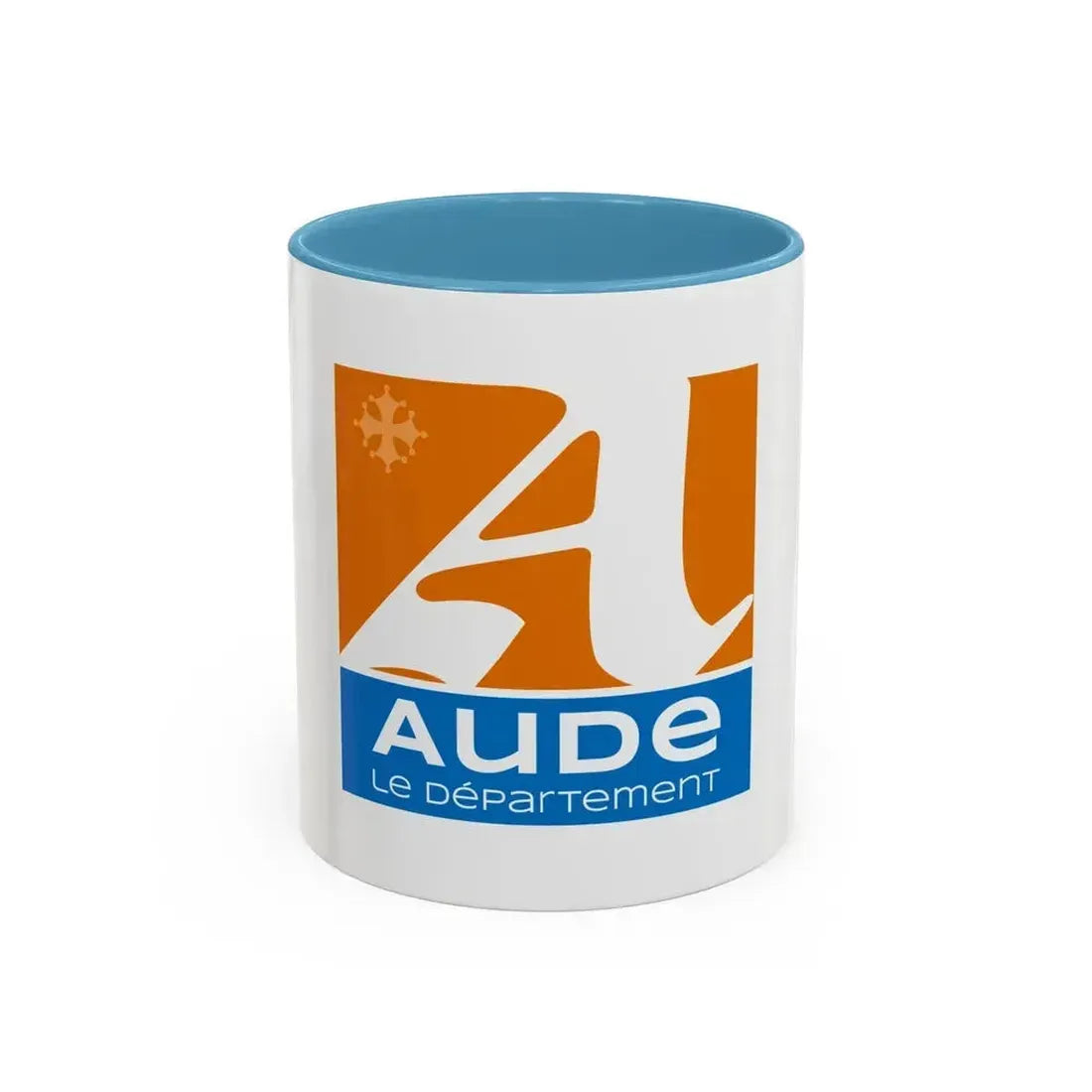 Flag of Aude France - Accent Coffee Mug 11oz Light Blue - Go Mug Yourself