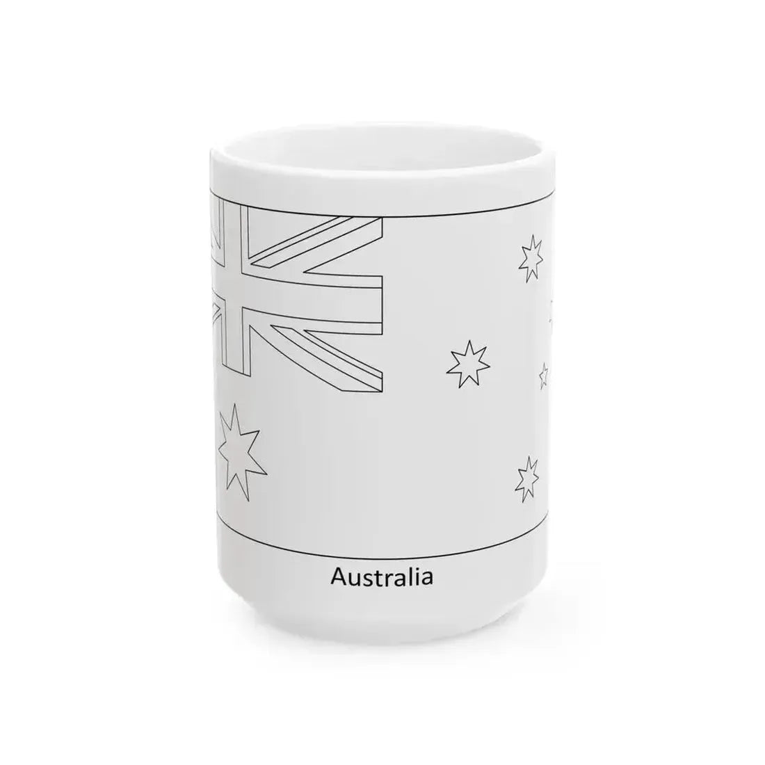 Flag of Australia colouring page (Australia) White Coffee Mug 15oz - Go Mug Yourself