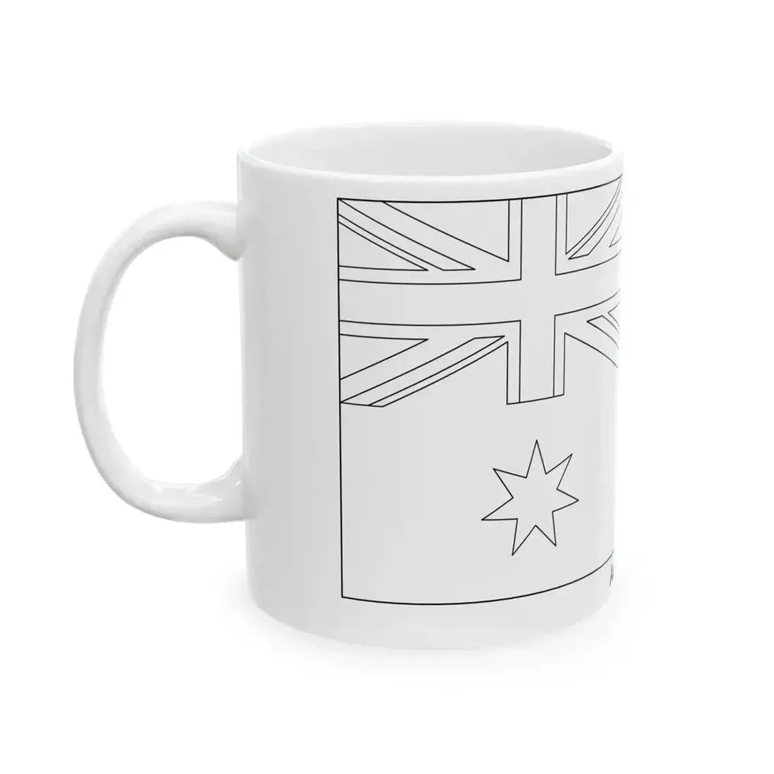 Flag of Australia colouring page (Australia) White Coffee Mug - Go Mug Yourself