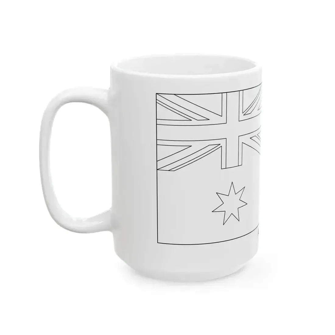 Flag of Australia colouring page (Australia) White Coffee Mug - Go Mug Yourself