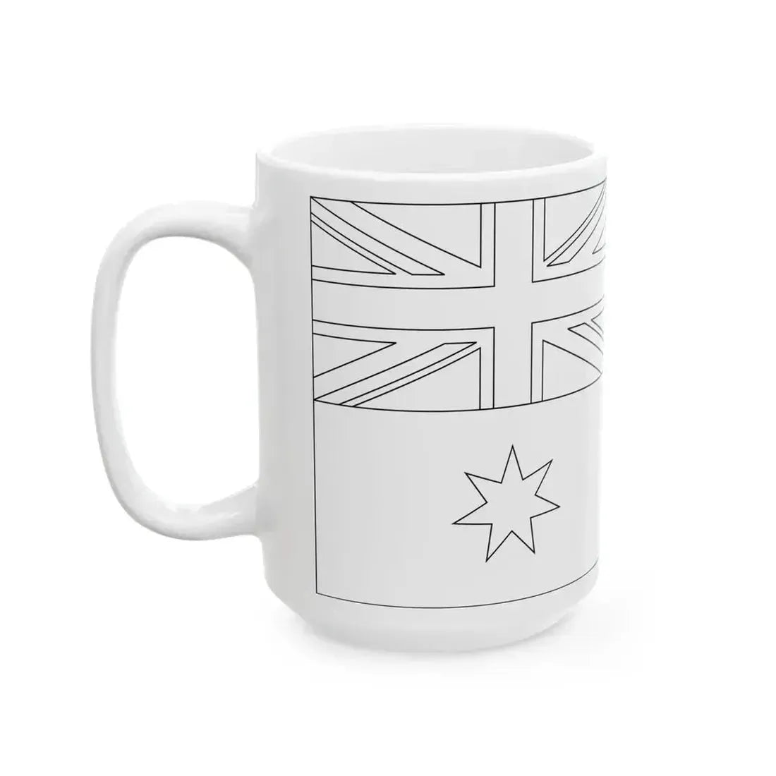 Flag of Australia template-delta-he (Australia) White Coffee Mug - Go Mug Yourself