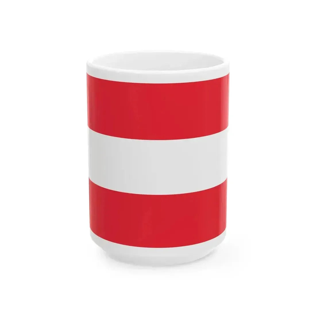 Flag of Austria alternate shade (Austria) White Coffee Mug 15oz - Go Mug Yourself