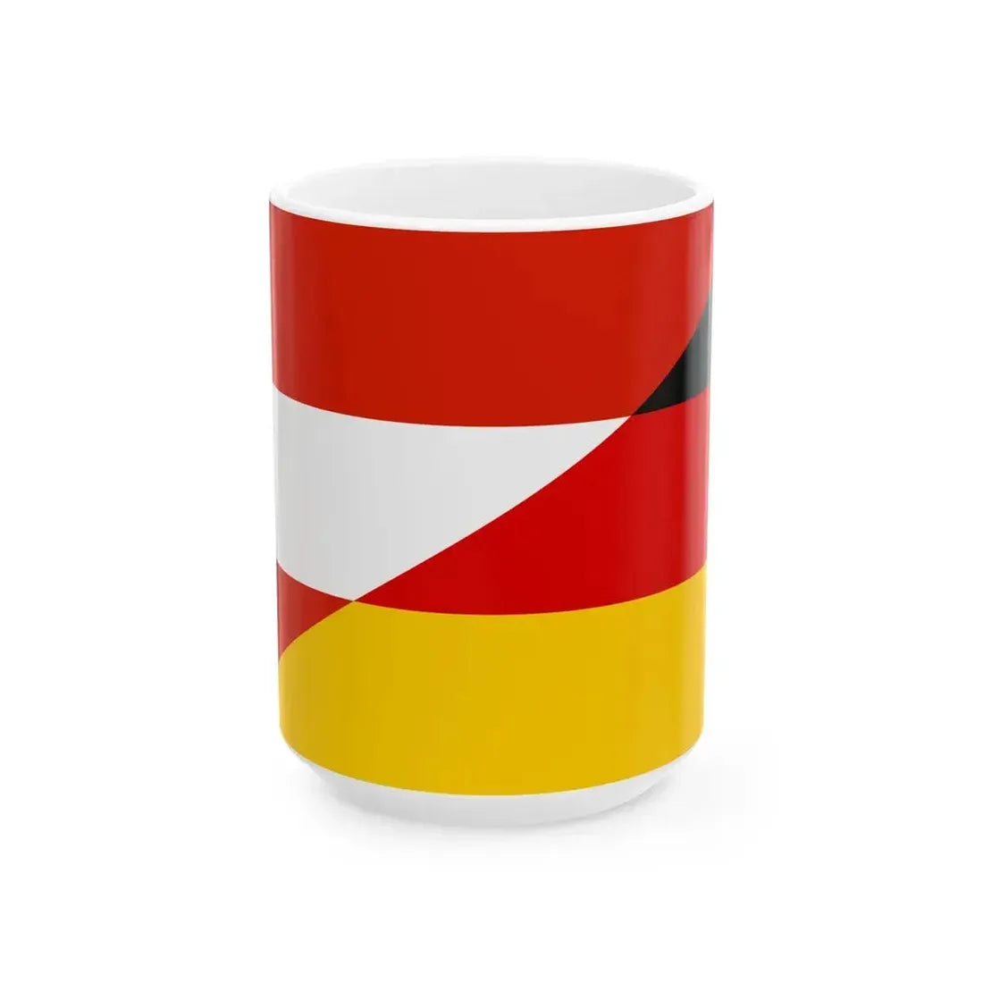 Flag of Austria and Germany (Austria) White Coffee Mug 15oz - Go Mug Yourself