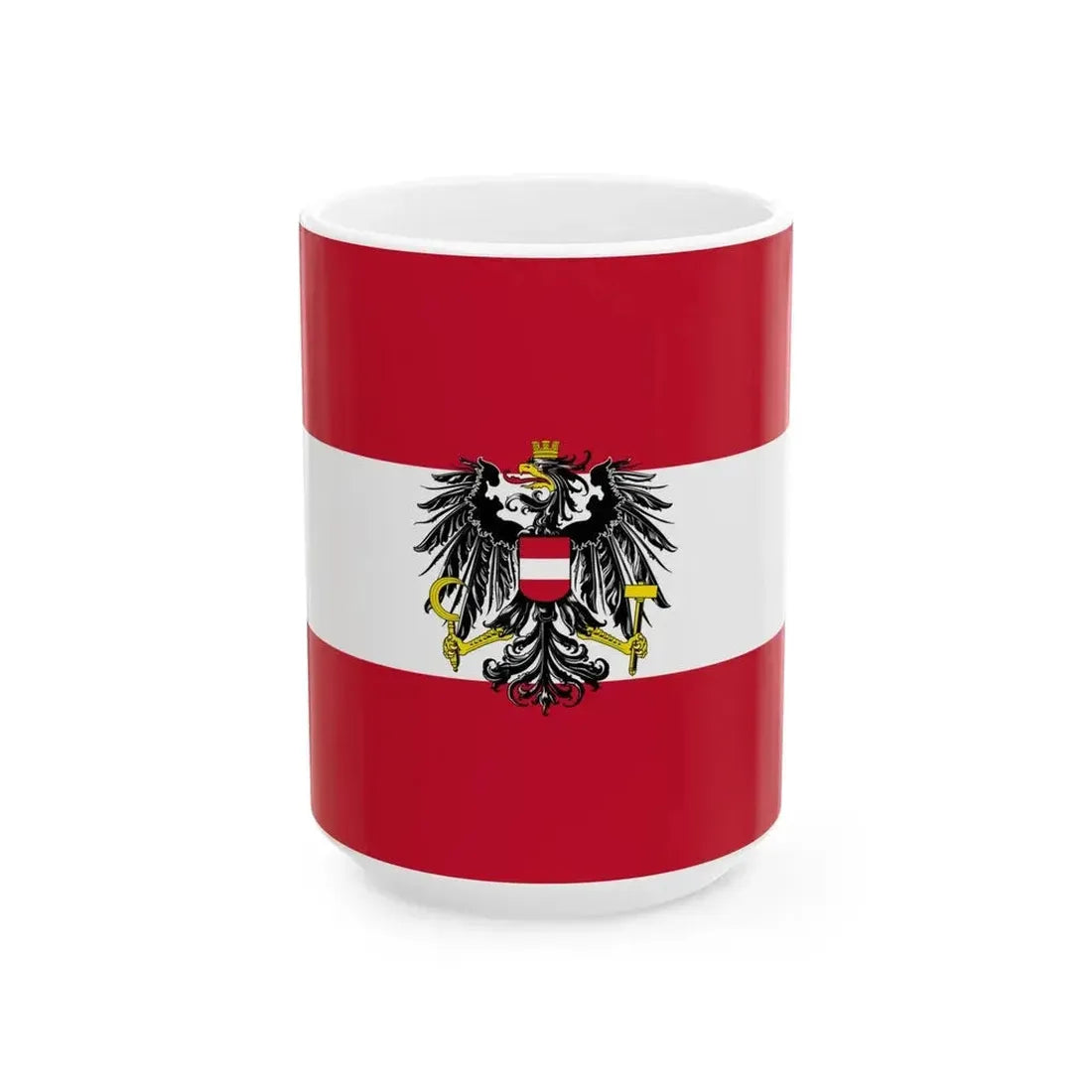 Flag of Austria state 1919-1934 (Austria) White Coffee Mug 15oz - Go Mug Yourself