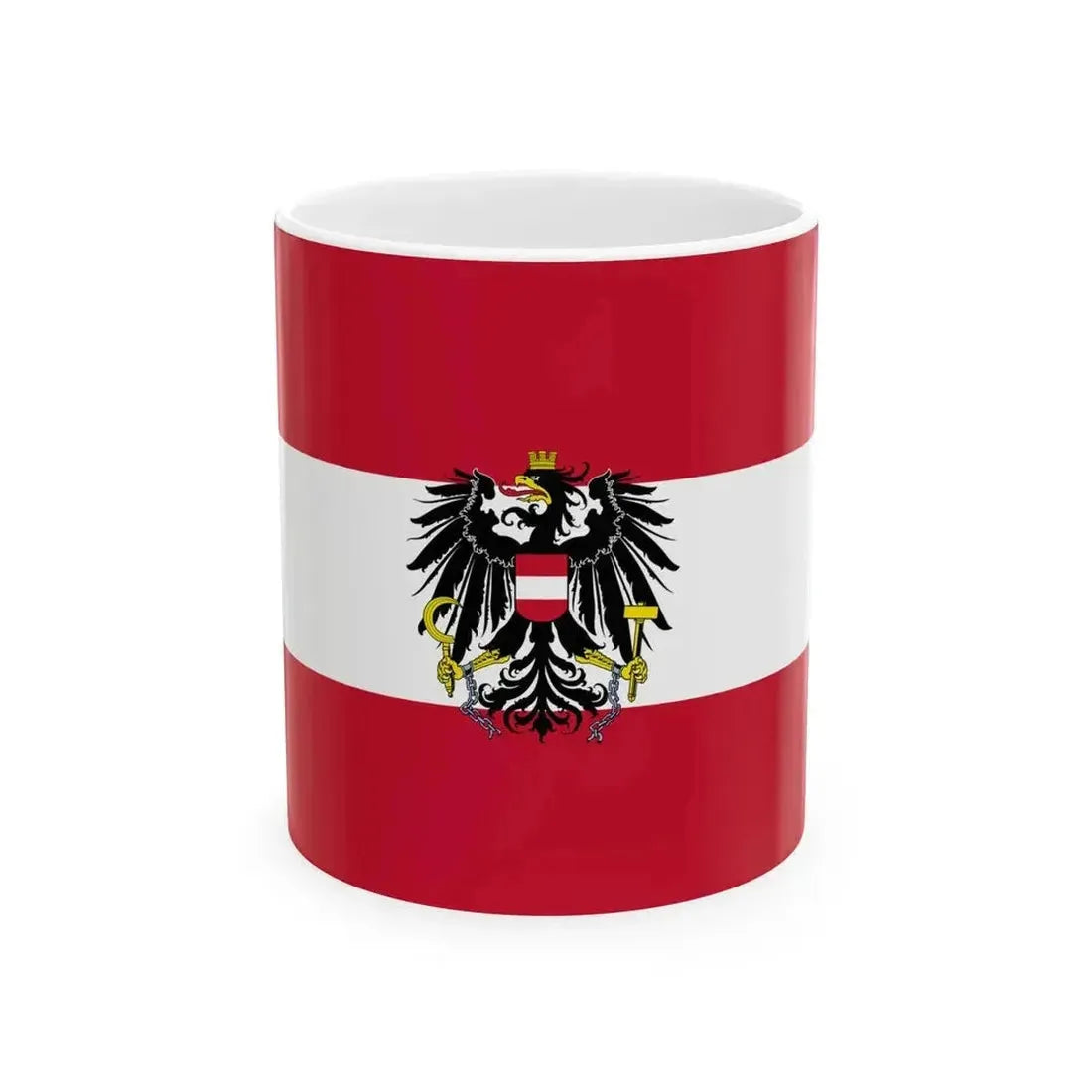 Flag of Austria state (Austria) White Coffee Mug 11oz - Go Mug Yourself