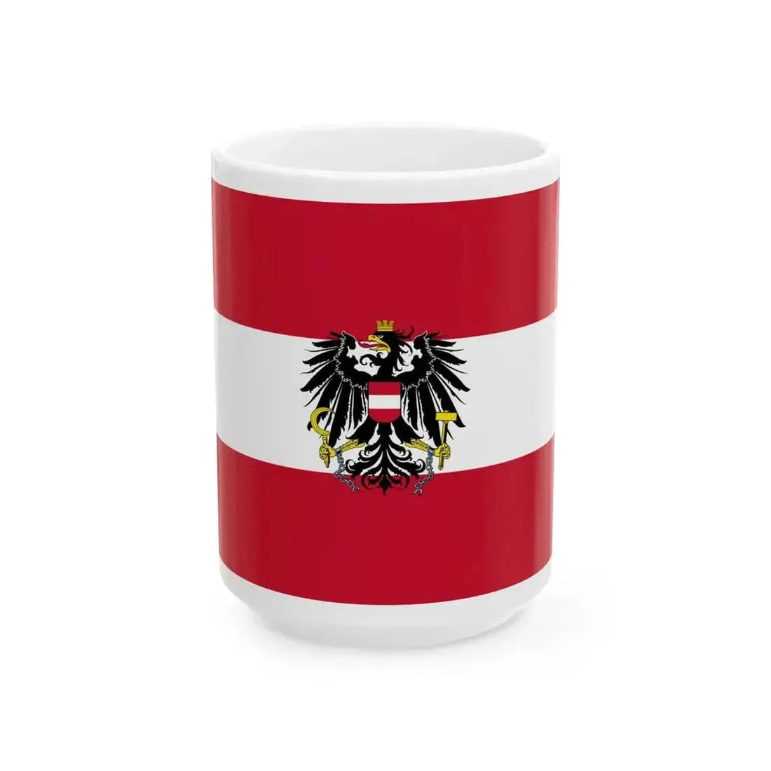 Flag of Austria state (Austria) White Coffee Mug 15oz - Go Mug Yourself